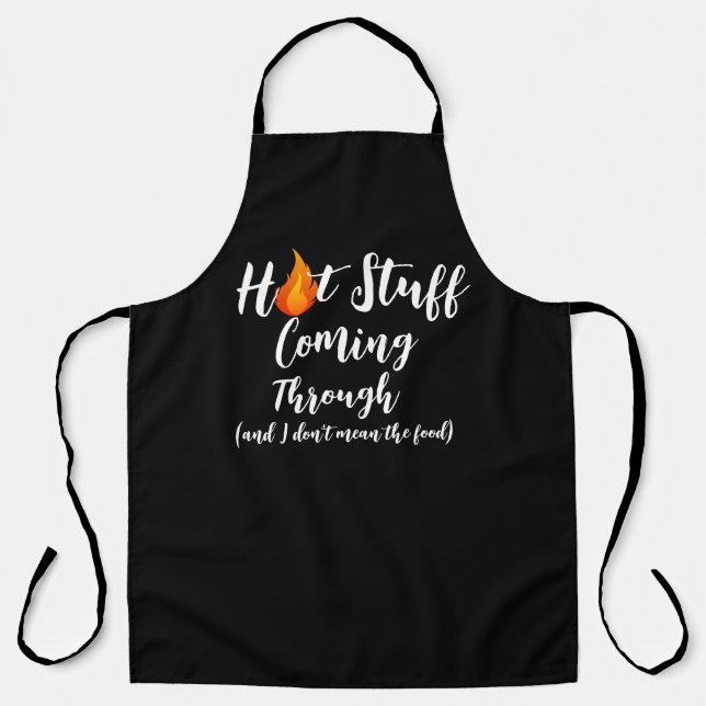 Hot Stuff Coming Through: Hip Fun Hot Dog Kitchen Apron (Front)