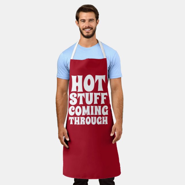 Hot Stuff Coming Through Humour Apron (Worn)