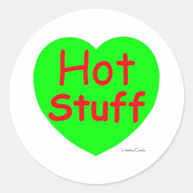 Hot Stuff Heart Classic Round Sticker (Front)