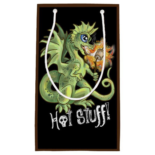 Hot Stuff lil dragon marshmellow roasting Small Gift Bag (Front)