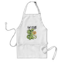 Hot Stuff! lil marshmellow roasting dragon Apron