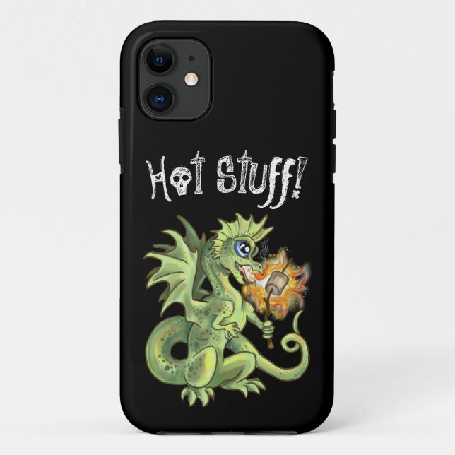 Hot Stuff! lil marshmellow roasting dragon Case-Mate iPhone Case (Back)
