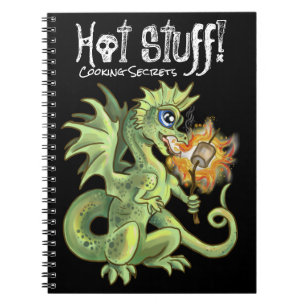 Hot Stuff! lil marshmellow roasting dragon Notebook