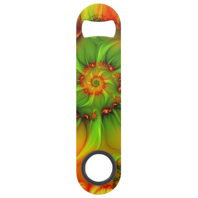 Hot Summer Green Orange Abstract Colourful Fractal (Front)