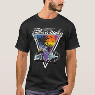 Hot Summer Nights 80's Tropical Vintage Retro Moto T-Shirt