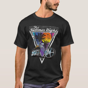 Hot Summer Nights 80's Tropical Vintage Retro Moto T-Shirt