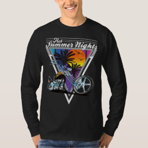 Hot Summer Nights 80's Tropical Vintage Retro Moto T-Shirt