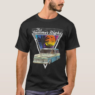 Hot Summer Nights 80's Tropical Vintage Retro Pane T-Shirt
