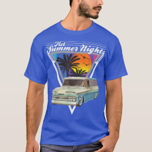 Hot Summer Nights 80s Tropical Vintage Retro Panel T-Shirt