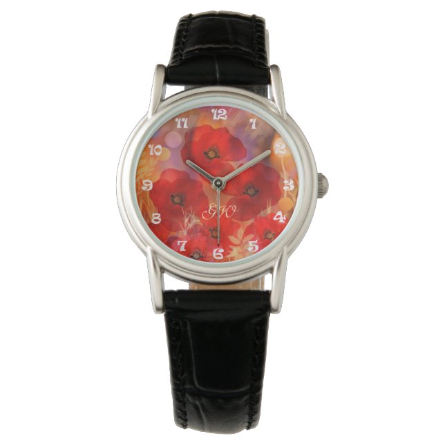 Hot summer poppies with custom Monogram Watch (Front)