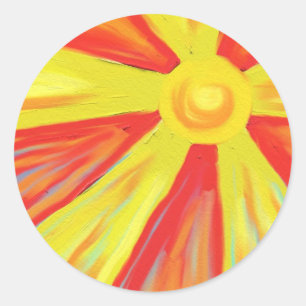 Hot Sun Rays Classic Round Sticker