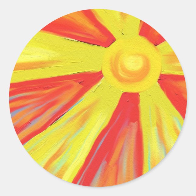 Hot Sun Rays Classic Round Sticker (Front)