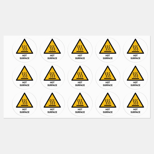 Hot Surface Warning, Extreme Heat Caution (Sheet)