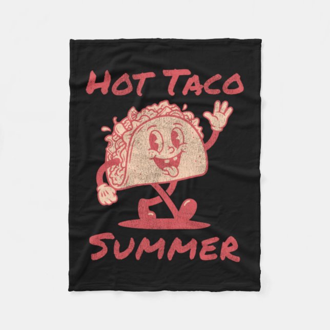 Hot Taco Summer Fleece Blanket (Front)