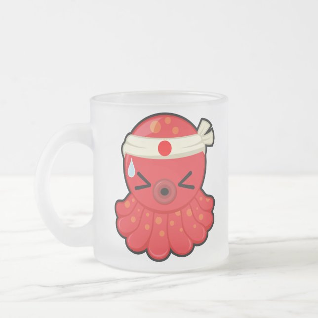Hot Tako Frosted Glass Coffee Mug (Left)