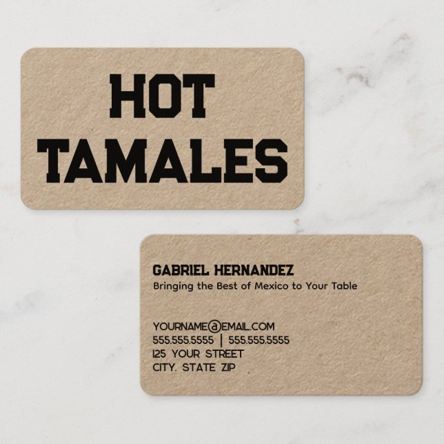 Hot Tamales Kraft Business Card (Front/Back)