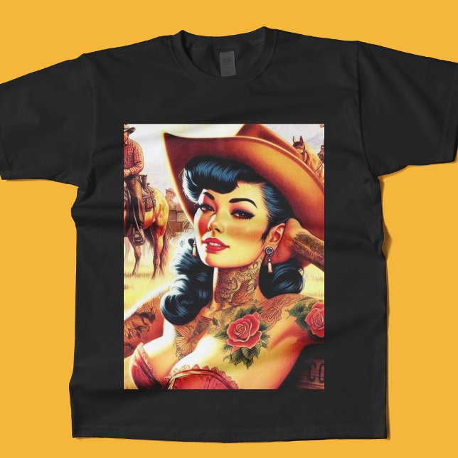 Hot Tattoo Cowgirl T-Shirt (Creator Uploaded)