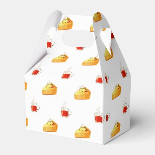hot tea and cake favour box (Front Side)