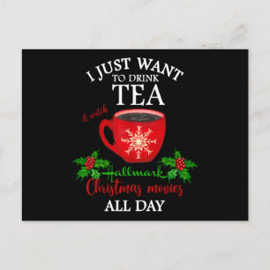 Hot Tea And Christmas Movies Postcard