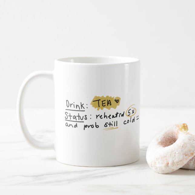 Hot Tea, Iced Tea, Illustration Mug (With Donut)