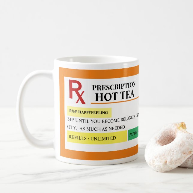 Hot Tea Prescription  mug (With Donut)