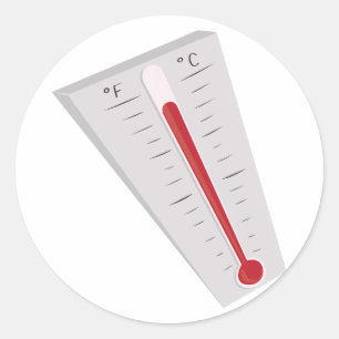 Hot Thermometer Classic Round Sticker