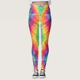 Hot Tie Dye Rainbow Swirl Leggings