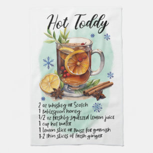 Hot Toddy Recipe Christmas recipy design Tea Towel