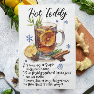 Hot Toddy Recipe Kitchen Tea Towel