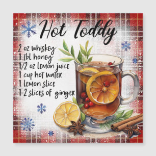 Hot Toddy Recipe Magnetic Card