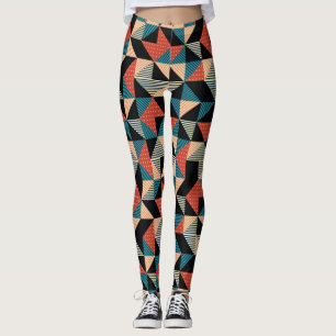 Hot Triangle: Geometric Memphis Style. Leggings