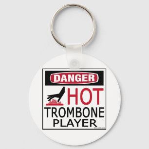 Hot Trombone Player Key Ring