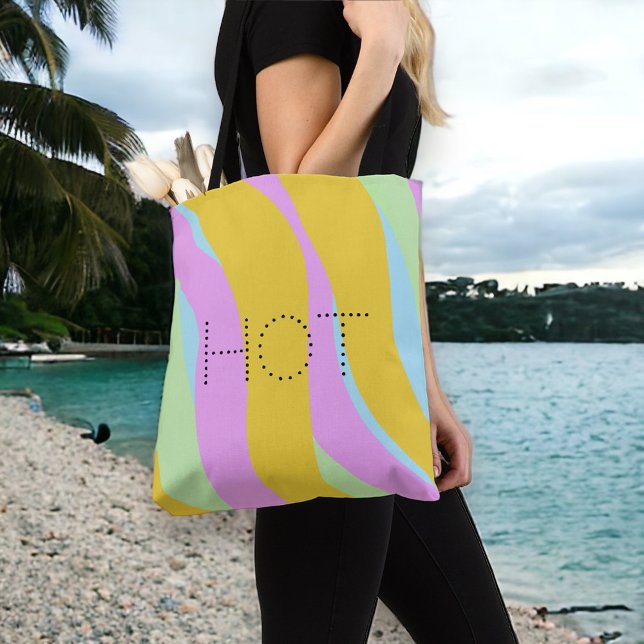 Hot Tropical Print Neon Pastel by ©Cathy Thompson  Tote Bag (Creator Uploaded)