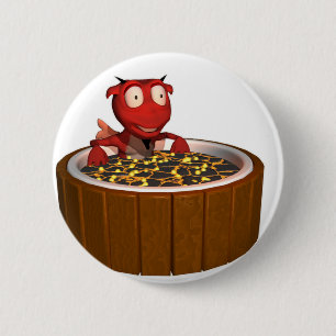 Hot Tub Demon 6 Cm Round Badge