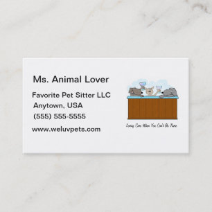 Hot Tub Dogs Toasting Champagne Turquoise  Business Card