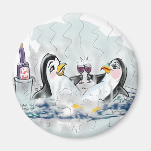 Hot Tub Penguins! Magnet