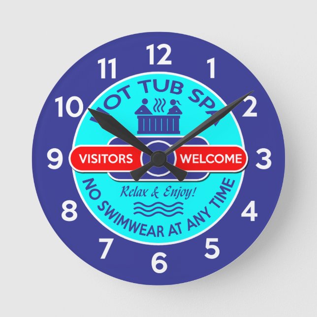 Hot Tub Spa  - No Swimwear Round Clock (Front)
