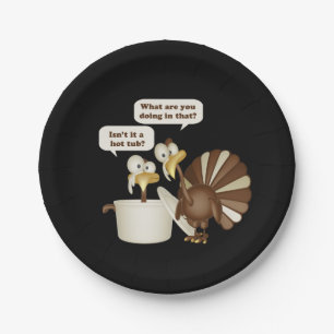 Hot Tub Turkey Paper Plate