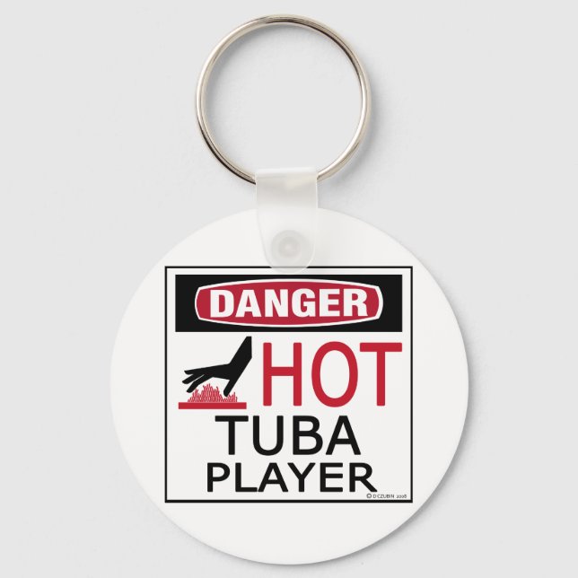 Hot Tuba Player Key Ring (Front)