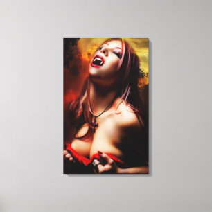 Hot Vampire Lady Canvas Print