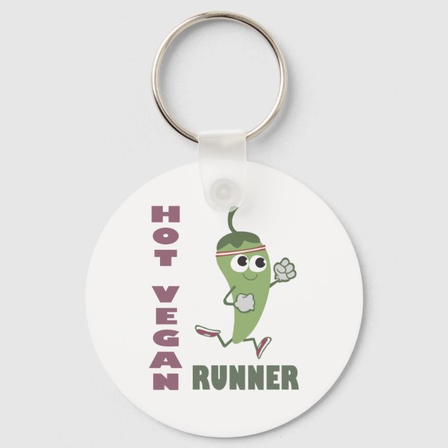 Hot Vegan Runner Key Ring (Front)