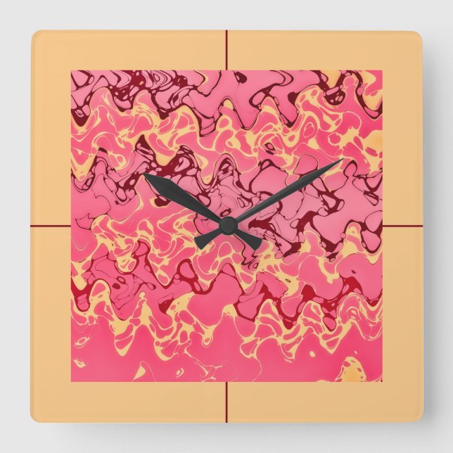 hot vening square wall clock (Front)