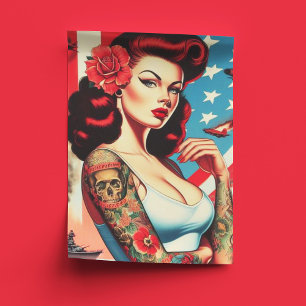 Hot Vintage Tattoo Pin-up Tissue Paper