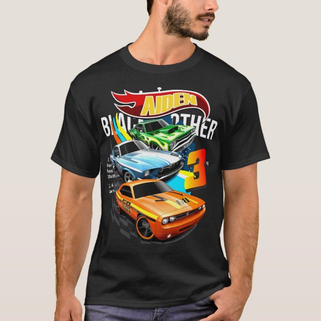 Hot Wheels Birthday T Shirt, Hot Wheels Theme Part T-Shirt (Front)