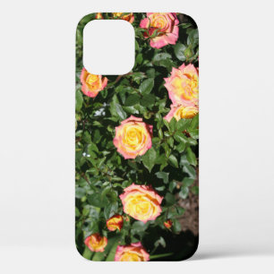 Hot yellow pink Rose Flower Patch iPhone 12 Case