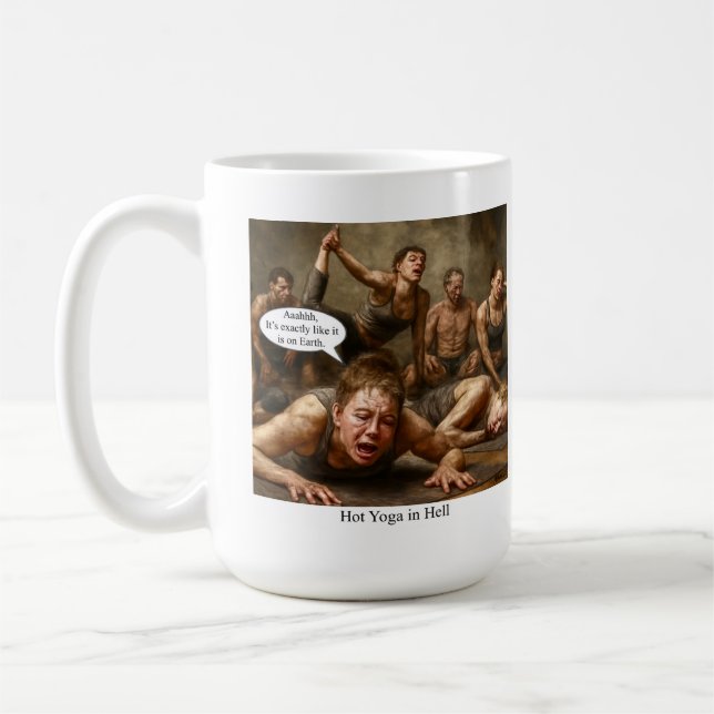 Hot Yoga in Hell.  Coffee Mug (Left)
