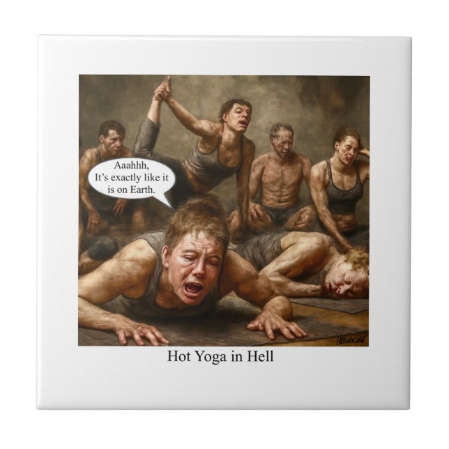 Hot Yoga in Hell.  Tile (Front)