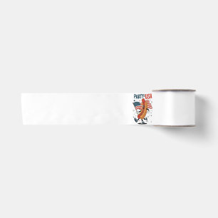 Hotdog 4th of July fireworks Independence Day Satin Ribbon