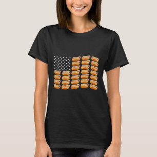 Hotdog American Flag July 4th Patriotic Summer Bbq T-Shirt