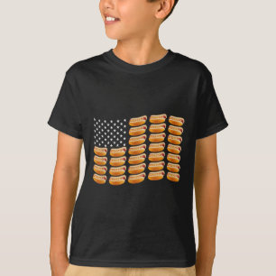 Hotdog American Flag July 4th Patriotic Summer Bbq T-Shirt